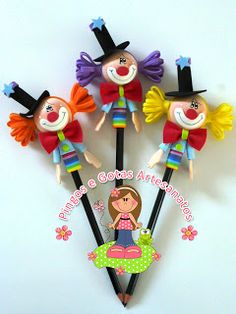 Gotas y gotitas de Marker: Páginas de EVA Circus Crafts, Clay Pen, Circus Decorations, Clown Party, Felt Halloween, Circus Party, Foam Crafts