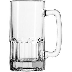 an empty glass mug on a white background