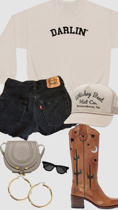 Daytime Event Outfit, Calf Fry Stillwater Outfits, Nashville Outfits May, Old Money Cowgirl Outfits, Nashville Summer Outfits 2023, Summer Texas Outfits, 90s Country Outfit, Jackson Hole Wyoming Summer Outfits, Beach Concert Outfit