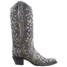 The beautiful, handcrafted leather construction and lovely crystal accents of the Glitter cowgirl boots will have you ready for any occasion. Combining western style with mainstream details. Studded and overlaid leathers all around give the boots a chic western look. $226.99 Glitter Cowgirl Boots, Glitter Cowgirl, Cowgirl Boots Square Toed, Corral Boots Womens, Boots Mid Calf, Square Toe Western Boots, Western Shoes, Corral Boots, Boots Square Toe