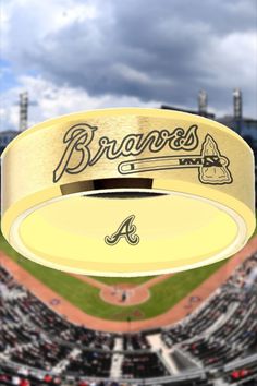 an aerial view of a baseball field with the atlanta braves on it