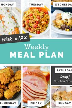 weekly meal plan for the week ahead