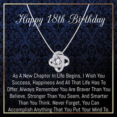 a happy birthday card with an image of a necklace