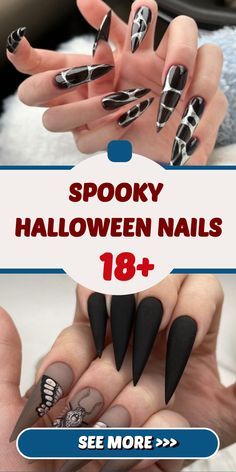 Gothic Nail Art, Spooky Halloween Nails, Warrior Tattoo Sleeve, Blue Nail Color, Royal Blue Nails, Gothic Nails