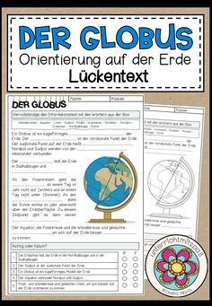 an image of a globe with the text,'der globus orientung aust