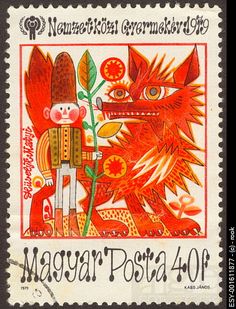 a postage stamp with an image of a dragon and a monkey