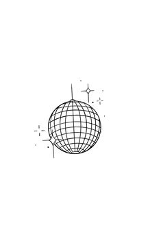 a black and white drawing of a globe with lines coming out of the bottom half