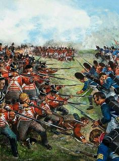 a painting of the battle of waterloo