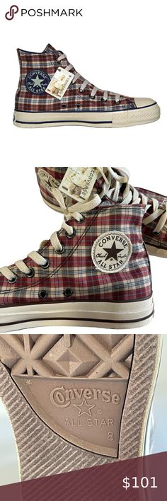 Converse Chucks Military Plaid Chuck Taylor All Star Hi Tops 101924F Rare 8M/10W