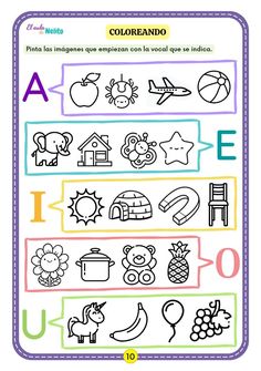 an activity sheet for children to learn how to read the alphabet and numbers in spanish