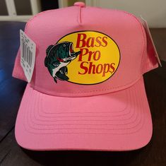 Popular Lightweight Unisex Bass Pro Shop Hat With Fantastic Color. Can Be Worn By Men Or Women! Pink Bass Pro Hat Outfit, Pink Bass Pro Hat, Bass Pro Hat Outfit, Bass Pro Shop Hat, Bass Pro Shop, Hat Aesthetic, Style Lookbook, Outfits With Hats, Fashion Lookbook