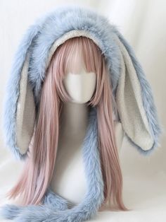 The price is for a hat only, others are not included. Garment Size SizeFree SizeHead Circumference56-58 Cinnomanroll Hat, Blue Winter Costume Hat, Femboy Bunny Hat, White Adjustable Kawaii Hat, Bunny Ear Hat, Bunny Ear Winter Hat, Plush Hat, Velvet Hat, Bunny Hat