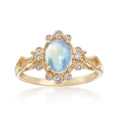 Rings Proposal, Forever Ring, Colorful Rings, Opal And Diamond Ring, Sky Blue Topaz Ring, Jewelry Presentation, Blue Topaz Engagement Ring, Opal Birthstone, Wedding Ring Ideas