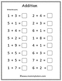 the addition worksheet for kids to learn how to use numbers and place value