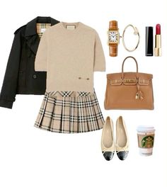 Burberry Outfits, Everyday Outfits For School, School Fashion Outfits, Winter Aesthetic Outfit, Outfit Inspo For Summer, Fall Core, Outfit Uni, Winter Core, Autumn Core