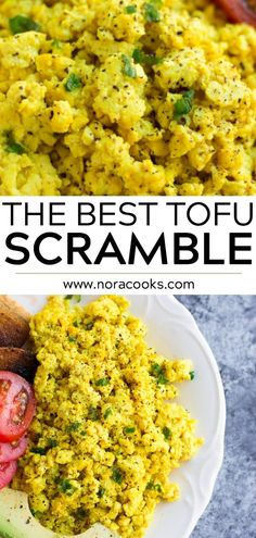 the best tofu scramble on a white plate