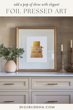 DIGIBUDDHA Vintage Typewriter Gold Foil Pressed Art Print Gold Foil Wall, Foil Wall Decor, Foil Wall, Art Gold Leaf, Foil Wall Art, Wall Art Gold Leaf