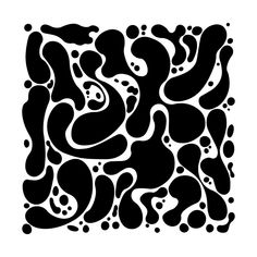 an abstract black and white pattern with bubbles in the shape of a square, on a white background