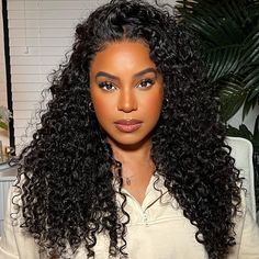 Glueless Bouncy Water Wave 6x5 13x4 HD Lace Frontal Wig Pre Plucked Curly Human Hair Natural Curly Wig, Curly Lace Wig, Hair Knot, Hair Tape, Beauty Forever, Deep Wave Hairstyles, Human Virgin Hair, Lace Closure Wig, Frontal Wig