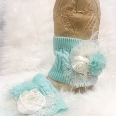 Women’s Turquoise Removable Boot Band. Sweater Band Decorated With Flowers, Lace And Feathers. Just Slip Onto The Boot For A Decorative Look. One Size Fits Most Boots. Available And Ready To Ship. Gucci Wool Hat, Band Sweater, Boot Decor, Nautical Scarf, Ralph Lauren Sunglasses, Boot Cuff, Gold Scarf, Silk Purse