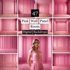 pink wall panel room digital backgrounds