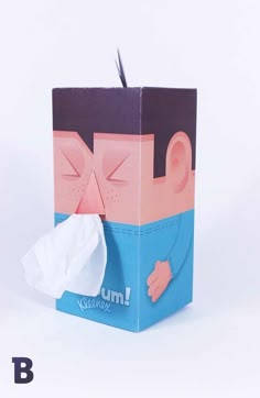 an image of a paper bag with a man's face on it and tissue