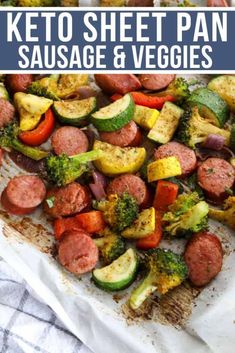 keto sheet pan with sausage and veggies