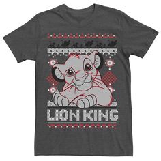 the lion king t - shirt is shown in grey