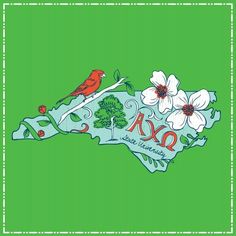 the state of texas with flowers and a bird on it's map is shown