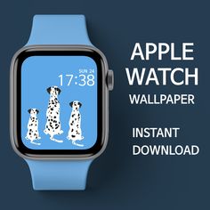 an apple watch with the image of three dalmatian dogs on it's screen