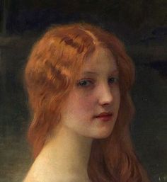 a painting of a woman with red hair