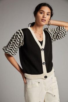 (eBay) Find many great new & used options and get the best deals for Stella Pardo x Anthropologie Izzy Cardigan Size M at the best online prices at eBay! Free shipping for many products! Bhldn Weddings, 50 Fashion, Sales Gifts, Puff Sleeve, Anthropologie, Mini Skirts, Stripes, Free Shipping, Best Deals