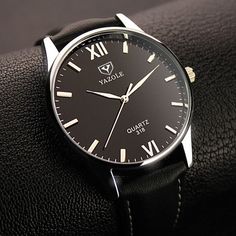 YAZOLE 318 Men Watch Luminous Display Casual Style Clock Quartz Watches Watch Dial Shape: Round Style: Business,Classic,Stylish,OL Precise details: Specification Brand: YAZOLE Model NO.: 318 Item Type: Wristwatch Movement: Quartz Case Shape: Round Dial Window Material: Glass Band Material: Leather Clasp Type: Needle Buckle Style: Casual,Business Gender: Male Dial Display: Analog Water Resistance: Life Waterproof,not for shower,swim and dive. Features: Time Display Dial Diameter: 40mm Case Thickn Wrist Watch Men, Skeleton Watches, Men Classic, Mode Casual, Quartz Clock, Watch Gifts, Mens Fashion Trends, Wristwatch Men, Sport Watches