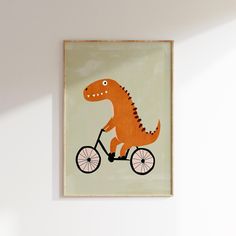 Playful T-Rex dinosaur riding a scooter, perfect for dinosaur-loving kids. Modern, minimalist design in green and orange tones. SIZES AVAILABLE: * A4 (8.27 x 11.69 inches) * 5x7 inches * 11x14 inches * 16x20 inches * 18x24 inches * 24x36 inches ⭐ PLEASE NOTE ⭐ * This is a DIGITAL DOWNLOAD - no physical item will be shipped * Colors may vary slightly depending on your monitor settings * Due to the digital nature of the product, no refunds can be provided PERFECT FOR: * Nursery or kids room decor * Playroom walls * Baby shower gifts * Birthday presents * Gallery walls * Home office decoration * Kitchen & dining areas * Classroom decoration WHAT YOU'LL RECEIVE: * High-resolution JPG files in all sizes listed above * Instant download after purchase * Print-ready files PRINTING TIPS: * Print at Colorful Boy Nursery, Playroom Walls, Boys Room Art, Playroom Posters, Boy Room Art, Art Playroom, Toddler Room Decor, Wall Art Kids Room, Home Office Decoration