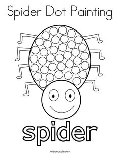 a spider dot painting with the word spider on it's back and an image of a