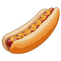 a hot dog with mustard and ketchup on a white background royalty free illustration