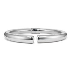 This hinged sterling silver bangle bracelet features a modern open design with sleek rounded ends for a polished look. It’s bold enough to complement a special outfit while still being effortless enough for daily wear. Sterling Silver Bangle Bracelets, Silver Bangle Bracelets, Sterling Silver Bangles, Silver Bangles, Polished Look, Bangle Bracelets, Bangles, Sterling Silver, Silver