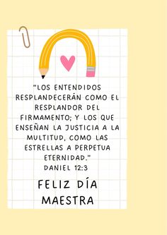 a piece of paper with the words feliz dia maestra on it