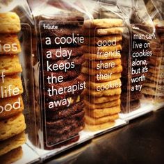 there are many different types of cookies on display