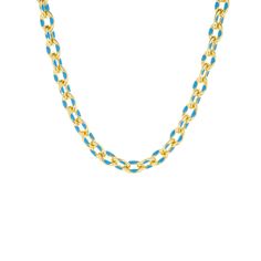 enamel splatter link necklace 16" chain with 2" extension and lobster claw closure By Marlyn Schiff Trendy Enamel Necklace With Adjustable Chain, Trendy Blue Enamel Jewelry, Blue Enamel Necklaces With Lobster Clasp, Blue Enamel Jewelry With Adjustable Chain, Blue Trendy Jewelry With Delicate Chain, Turquoise Charm Necklace With Adjustable Chain, Turquoise Adjustable Chain Necklace, Blue Cable Chain Necklace As Gift, Trendy Blue Chain Necklace Gift