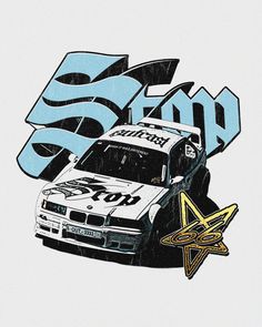 an image of a car with the number 50 on it's side and stars