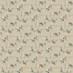 a wallpaper pattern with flowers and lines