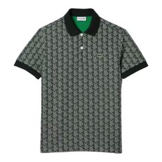 A contrast collar, elegant fit, monogram print. This polo includes all of Lacoste's signature trademarks for maximum style. Classic fit, comfortable fit and sleeves Polo collar Contrast buttons Embroidered crocodile sewn onto chest Shell: Polyester (60%), Cotton (35%), Polyamide (5%) / Rib edge: Cotton (100%) Style #DH0073-51 Lacoste Shirt, Polo Shirt Design, Lacoste Men, Monogram Prints, Contrast Collar, Green Beige, Polo Collar, Style Classic, Polo Shirts