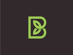 the letter b is made up of leaves, and it appears to be in green