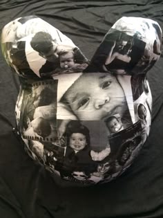 a mickey mouse hat with pictures on it