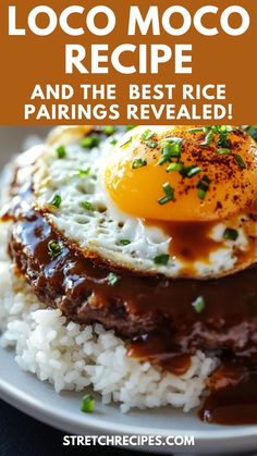 Best rice for Loco Moco makes your Hawaiian meal authentic and delicious. Pair it with your favorite Hawaiian breakfast and experience the taste of loko moko recipe. Ready to make this classic? Save this post and visit the blog for the full recipe! Mocoloco Recipe, Loko Moko Recipe, Moko Loco Recipe, Classic American Recipes, Breakfast Asian, Hawaiian Rice, Rice Breakfast Recipes