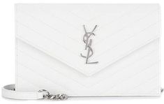 Saint Laurent Monogram Envelope shoulder bag Flap Bag, New Season, Fashion Item, Leather Shoulder Bag, Arrow Necklace, Investment, Saint Laurent, Silver Necklace, Envelope