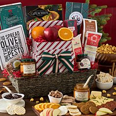 an assortment of holiday treats in a basket