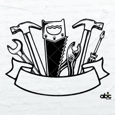 an image of some tools in the middle of a banner