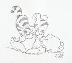 a drawing of winnie the pooh and tigger